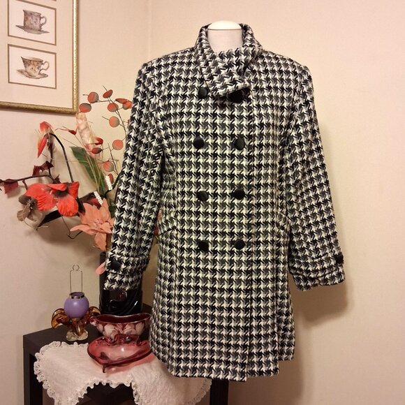 NEW Women’s Gray Black Double-Breasted Lined Trench Coat Winter Outerwear 18 XL - Picture 2 of 10